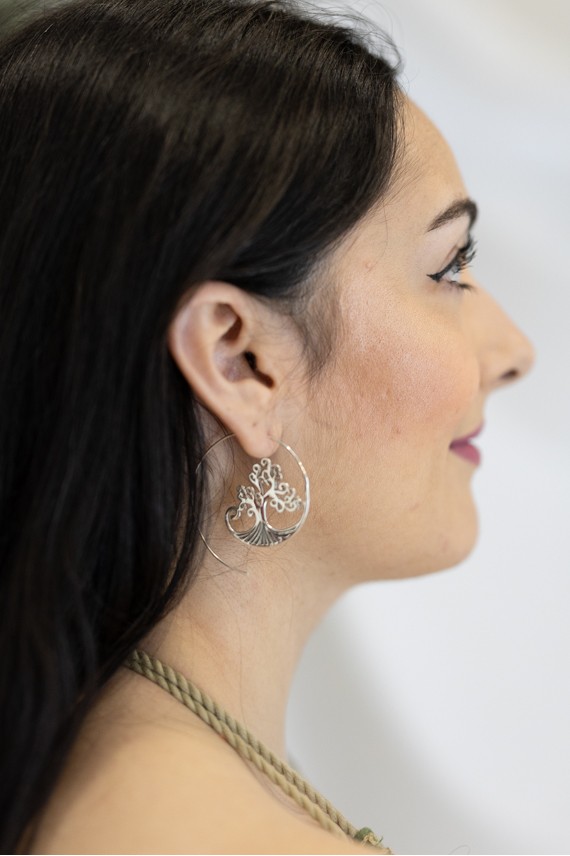 Pendientes Plata de ley Árbol de la Vida