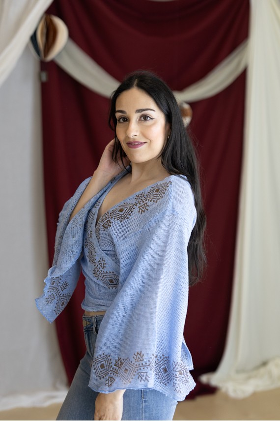 Boho Red Algodón Orgánico Pareo Block Printing B