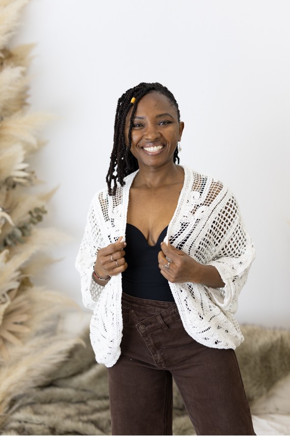 Kimono Boho Algodón Calado con Flores