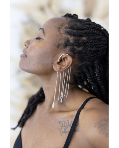 Pendientes Ear Cuff Alma Libre Plumas