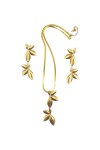 Conjunto Hojas de Oro Pendientes y Collar