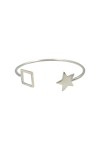 Pulsera Plata Rígida Abierta Estrella