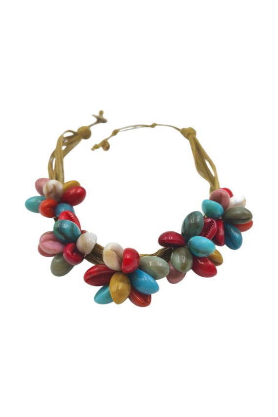 Collar Conchas Flores de Mar Arco Iris