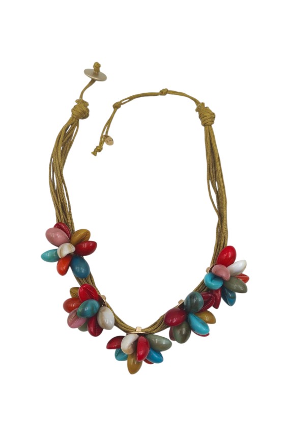 Collar Conchas Flores de Mar Arco Iris