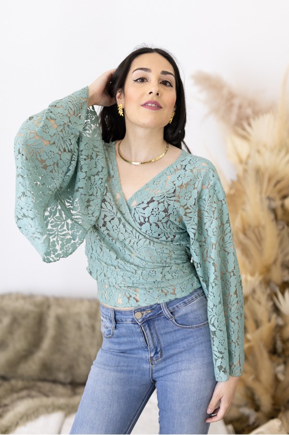 Top Bolero Spinners Algodón Calado