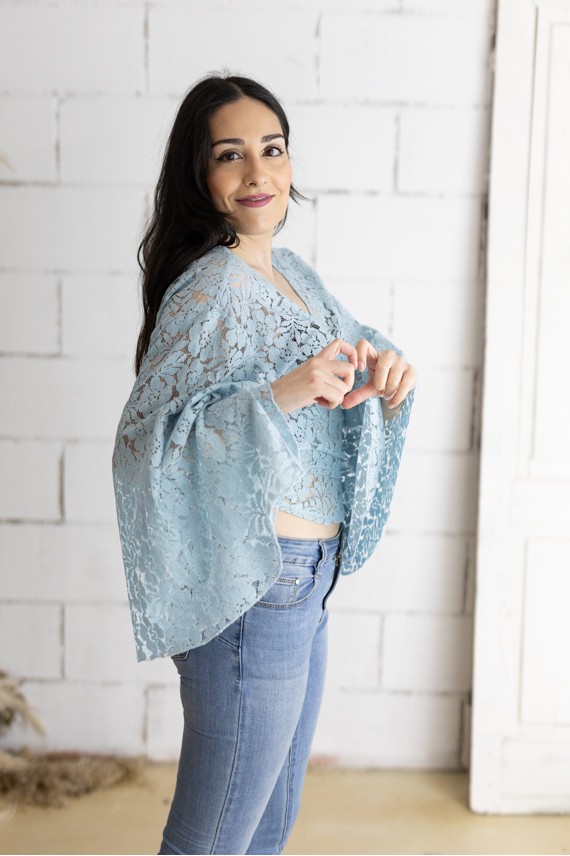 Top Bolero Spinners Algodón Calado