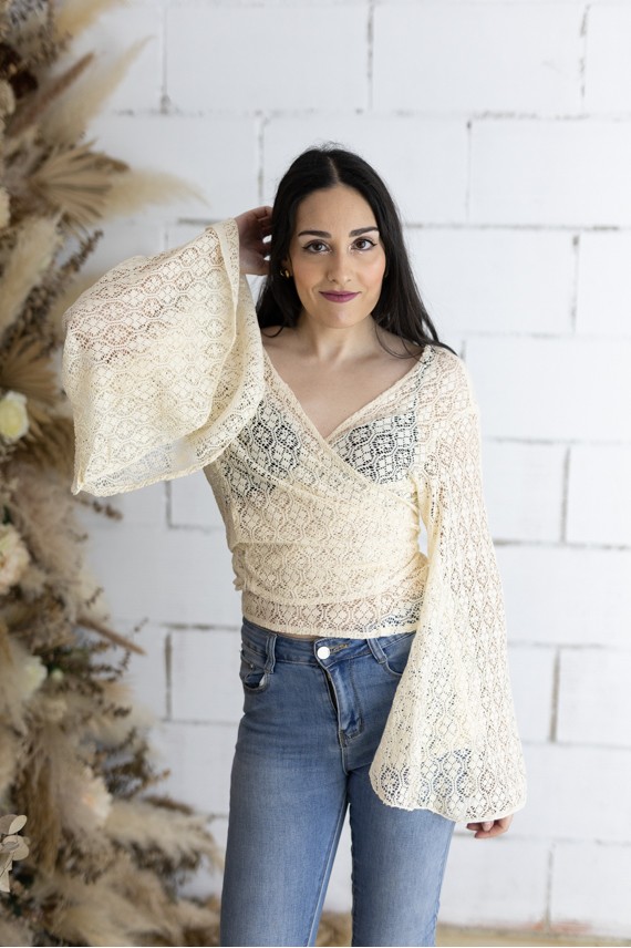 Top Bolero Spinners Algodón Calado