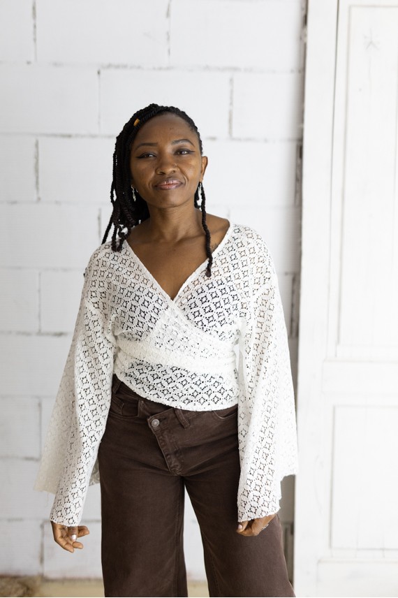 Top bolero Skinner algodon calado