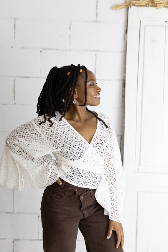 Top bolero Skinner algodon calado