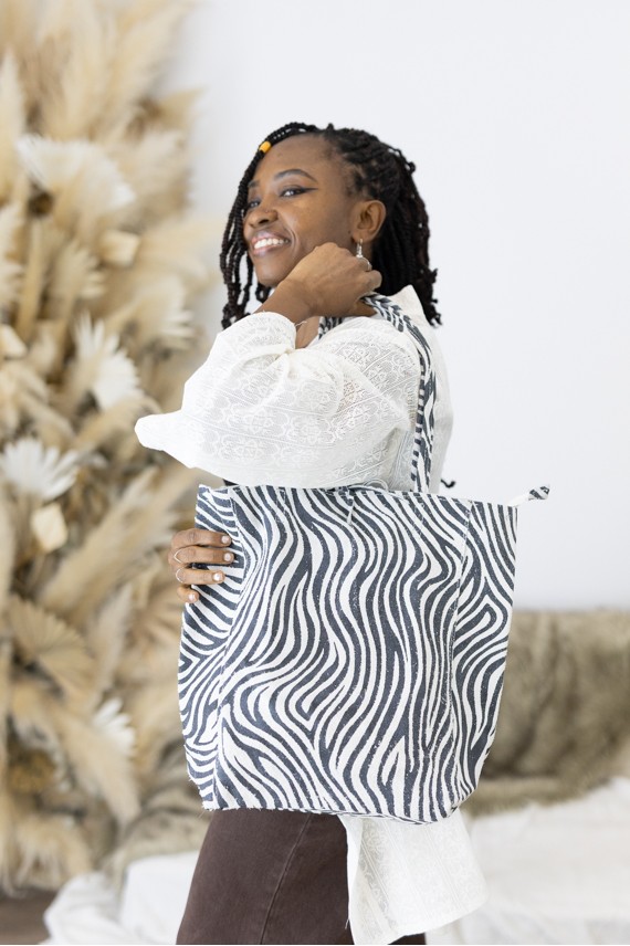 Bolso Shopper de Piel Sostenible Animal Print Cebra