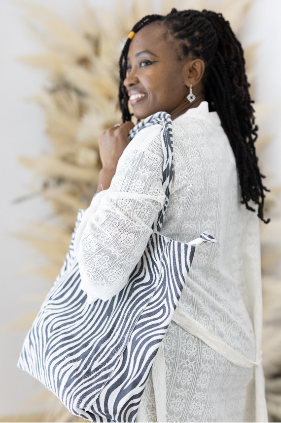 Bolso Shopper de Piel Sostenible Animal Print Cebra