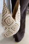 Bolso de Ganchillo en Algodón Beige y Marrón