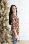 Blusa Apsara Espiral Cinturón y Mangas Asimétricas