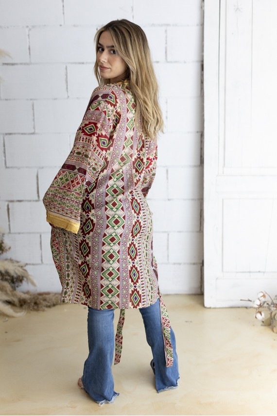 Kimono Chao de Algodón Orgánico Block Print