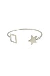 Pulsera Plata Rígida Abierta Estrella
