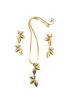 Conjunto Hojas de Oro Pendientes y Collar