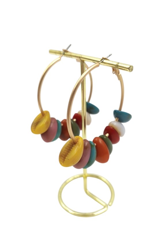 Pendientes Conchas Flores de Mar Arco Iris