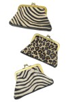 Monedero Animal Print Cierre De Boquilla