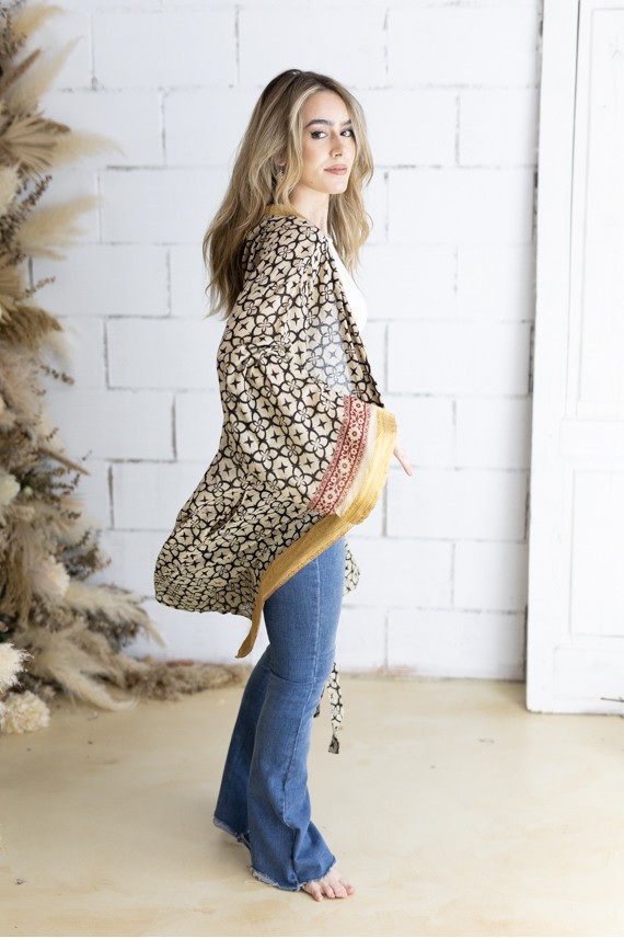 Kimono Keita Algodón Orgánico Block Print