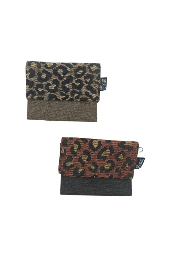 Monedero de Algodón Estampado Leopardo