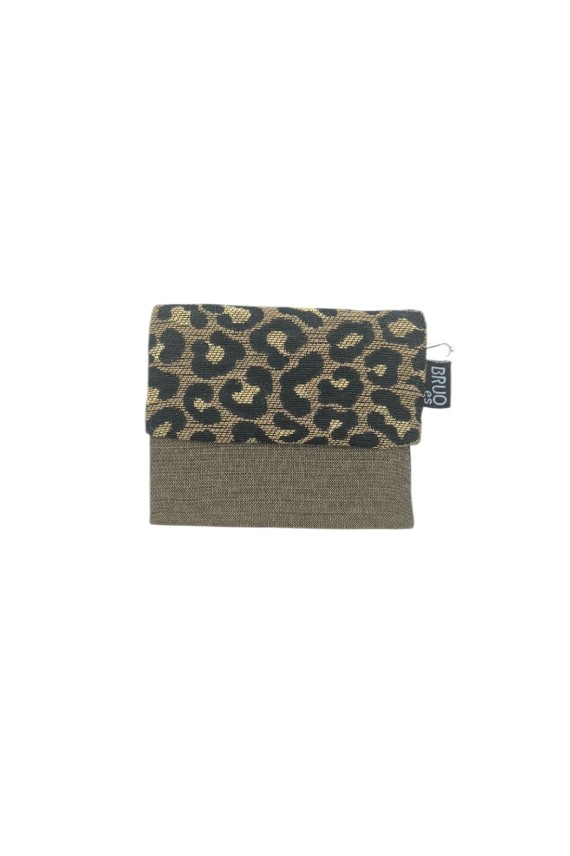Monedero de Algodón Estampado Leopardo