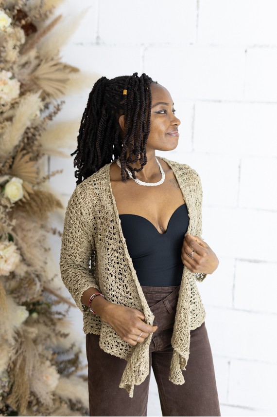 Chaqueta Punto Calado Boho Chic Ligera