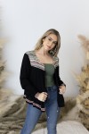 Chaqueta Boho Bambula Negra Cenefa Étnica