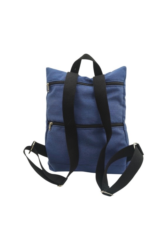 Mochila Algodón Artesanal Lisa Bicolor