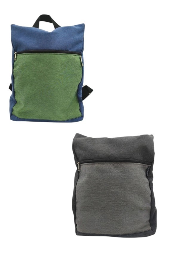 Mochila Algodón Artesanal Lisa Bicolor