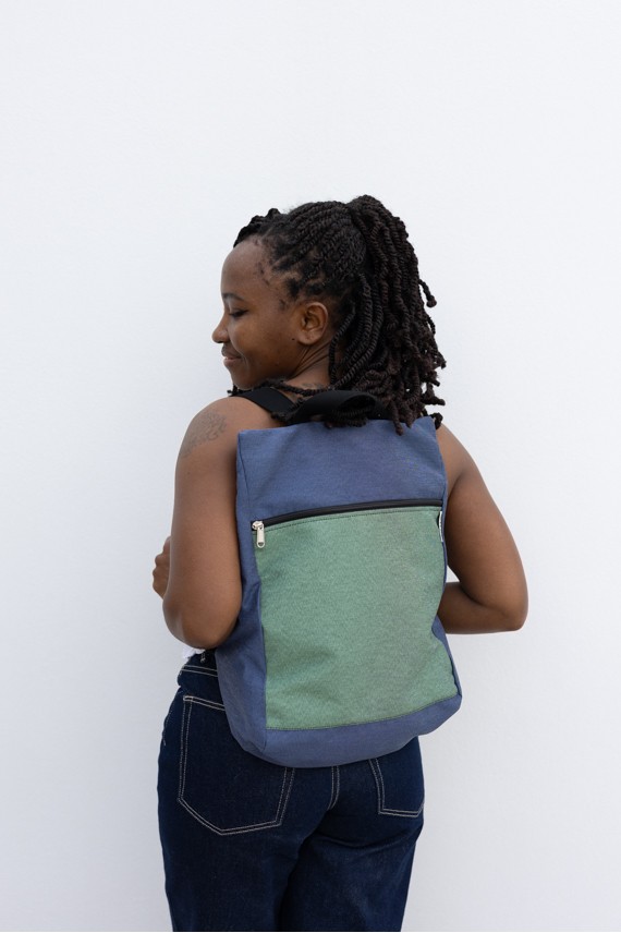 Mochila Algodón Artesanal Lisa Bicolor