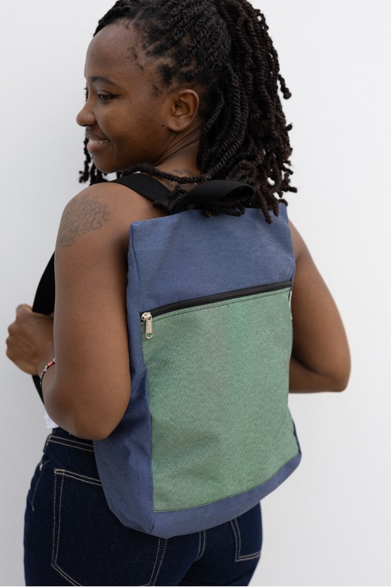 Mochila Algodón Artesanal Lisa Bicolor