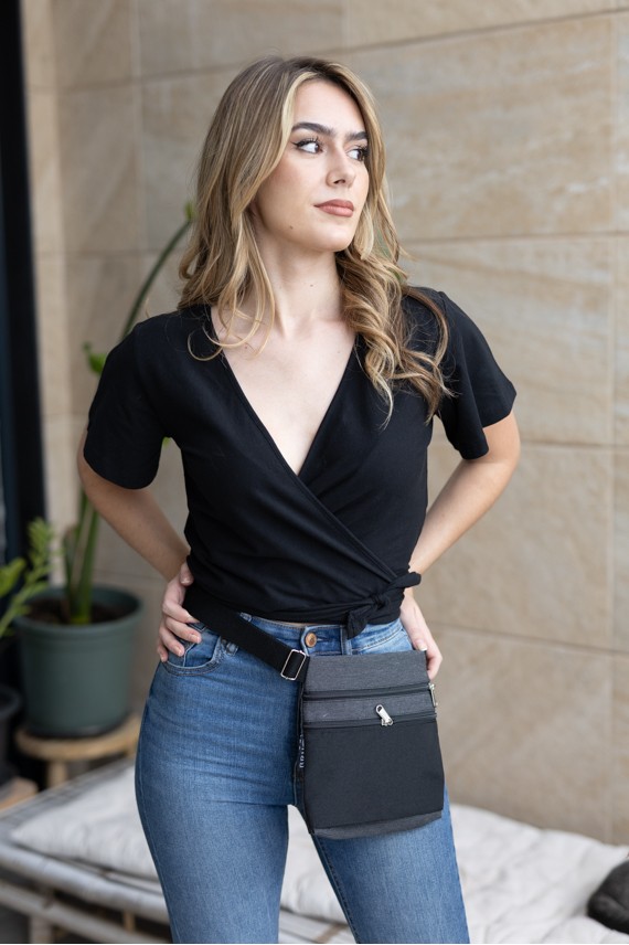 Riñonera Jacquard Estampado Étnico Artesanal Lisa