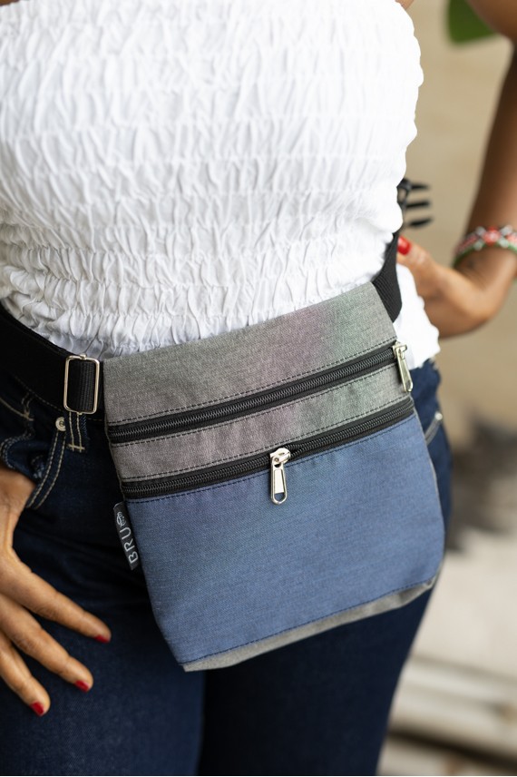 Riñonera Jacquard Estampado Étnico Artesanal Lisa