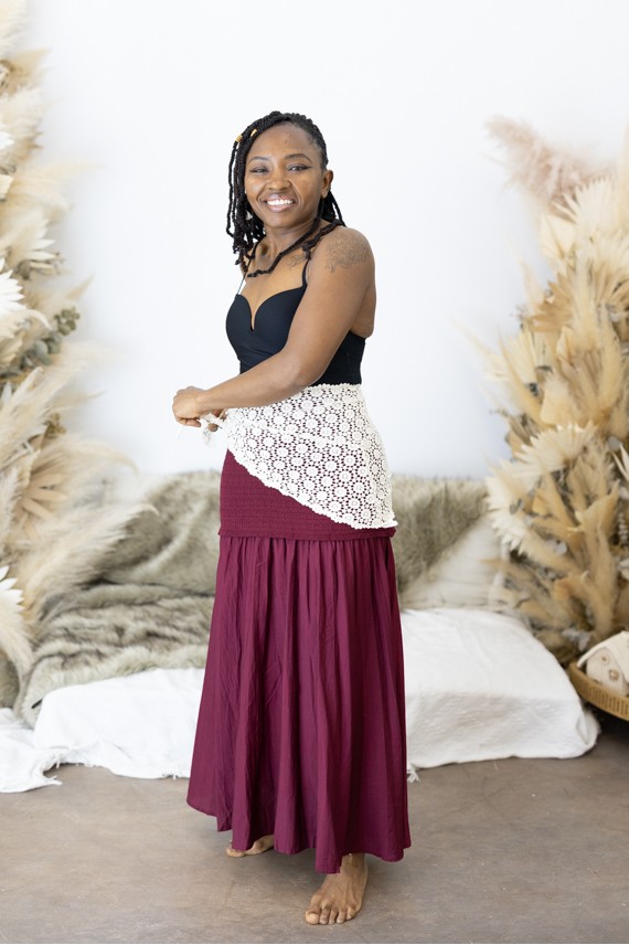 Pareo Algodón Crochet Floral Calado Geométrico Beige