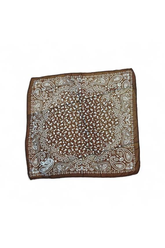 Pañuelo Paisley Floral Marrón Estampado Cachemira