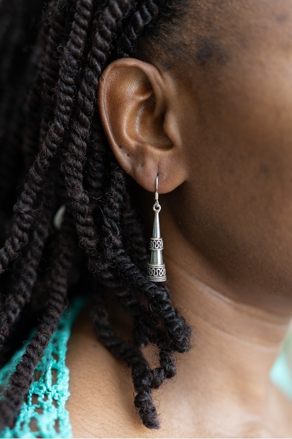 Pendientes Cónicos Bali Plata Filigrana Étnica