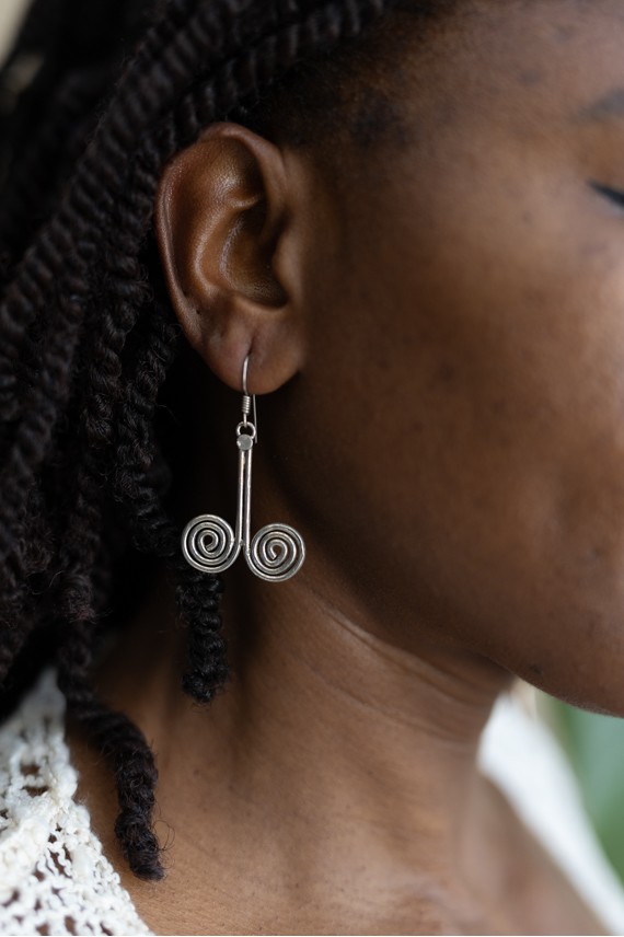 Pendientes Plata Doble Espiral Artesanal