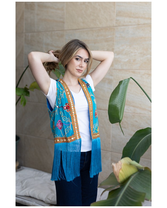 Chaleco con flecos para mujer, traje de vaquero occidental, con borlas Chaleco con flecos para mujer, traje de vaquero occidental, con borlas