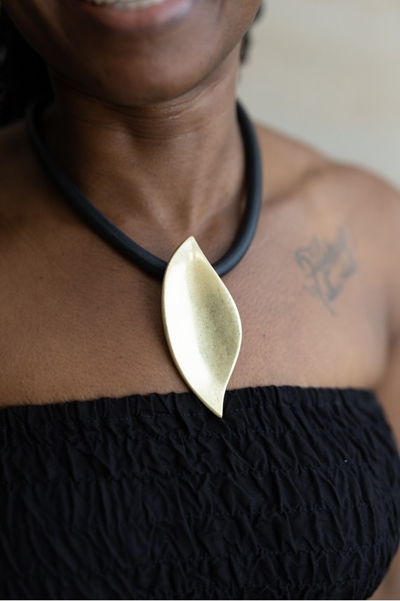 Collar Caucho Flames Zamak