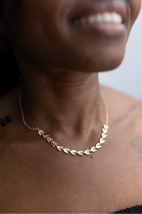 Collar de plata de Ley Circonitas Sago