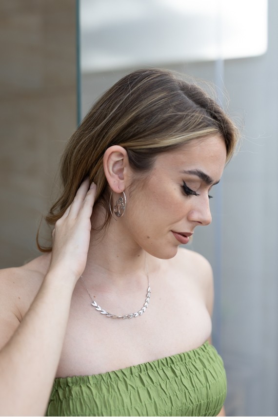 Collar de plata de Ley Circonitas Sago