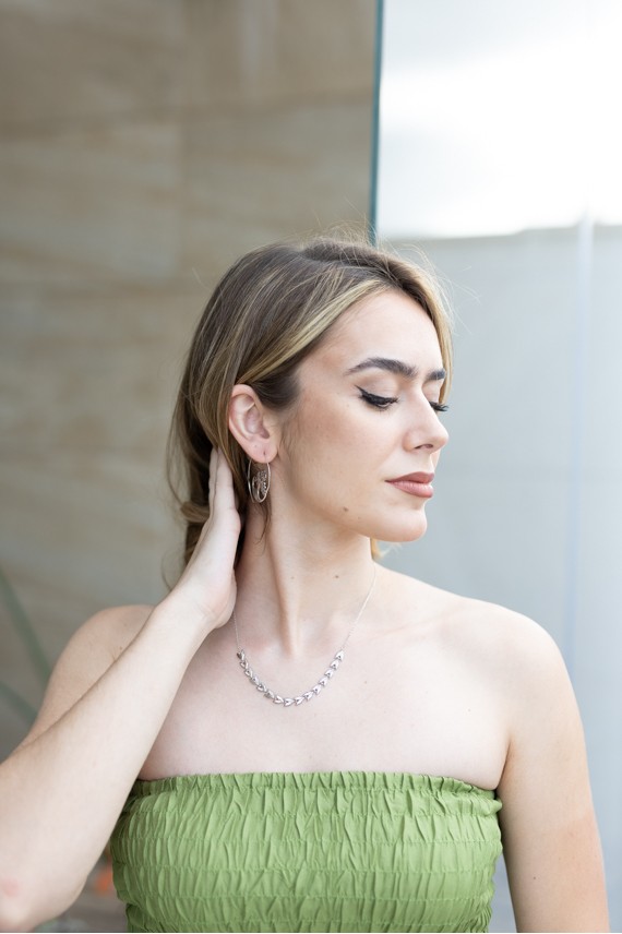 Collar de plata de Ley Circonitas Sago