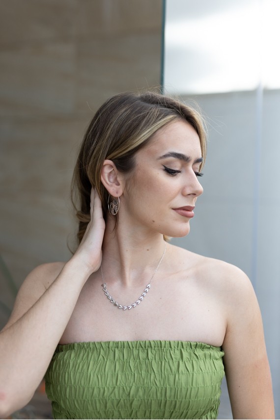 Collar de plata de Ley Circonitas Sago