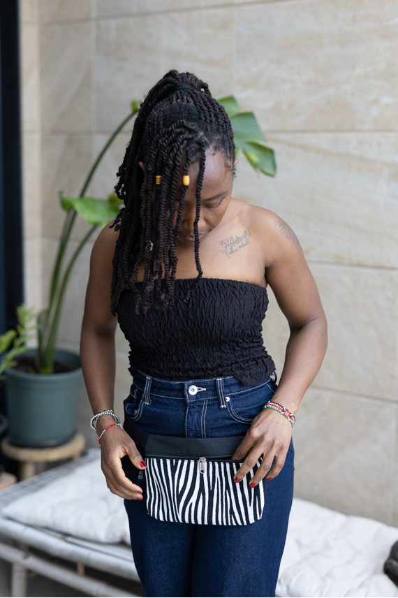 Riñonera Algodón Basic Estampado Cebra