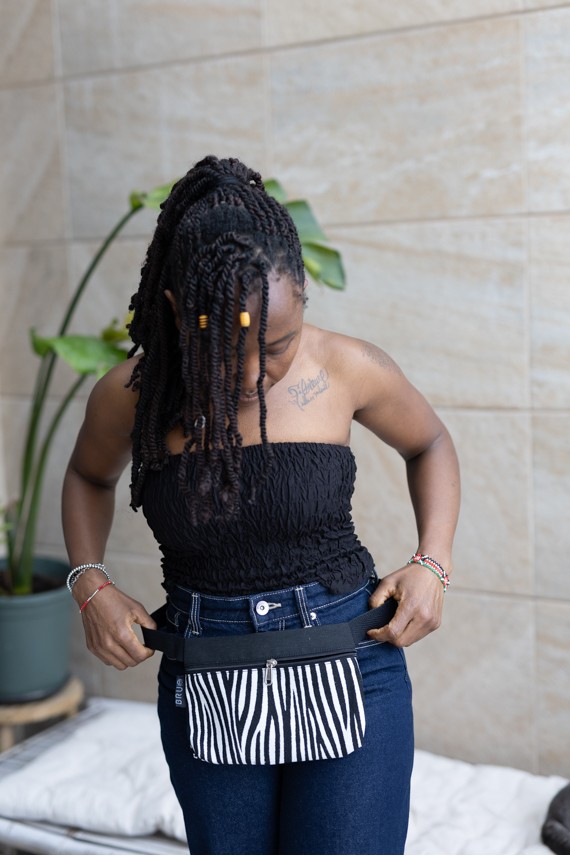 Riñonera Algodón Basic Estampado Cebra