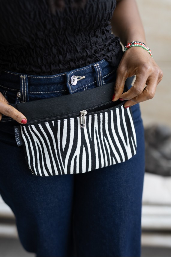 Riñonera Algodón Basic Estampado Cebra