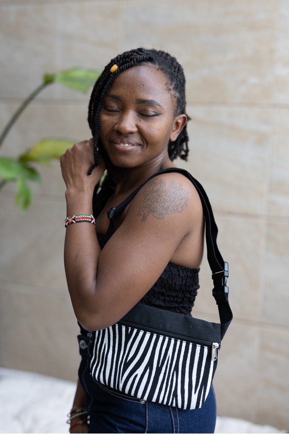 Riñonera Algodón Basic Estampado Cebra