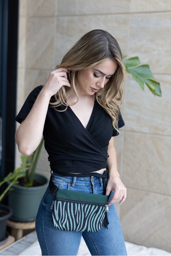 Riñonera Algodón Basic Estampado Cebra