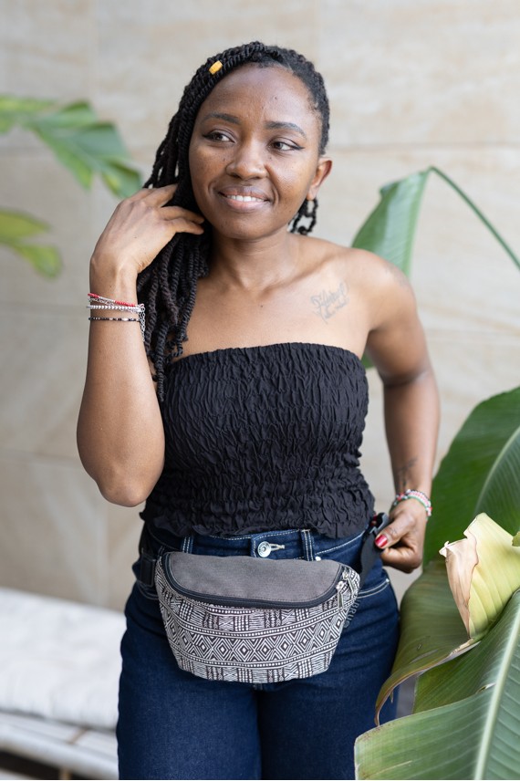 Riñonera Algodón Luna Estampado Artesanal