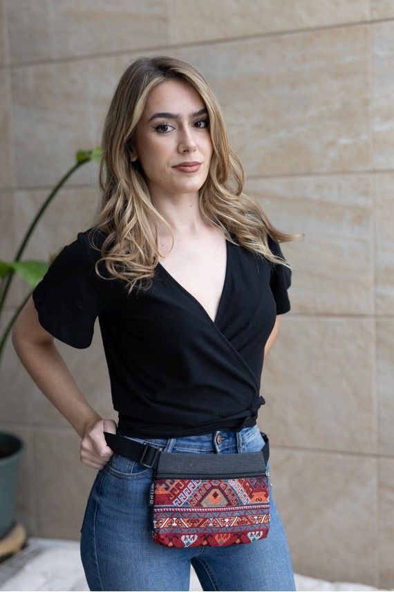 Riñonera Algodón Basic Estampado Étnico